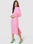 Closet London A-Line Puff Sleeve Dress, Soft Pink