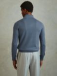 Reiss Blackhall Wool Zip Jumper, Airforce Blue