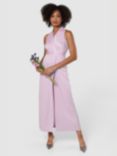 Closet London Tie Back Midi Dress, Light Pink