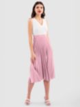 Closet London Pleated Midi Skirt, Pink/White