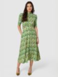 Closet London Print Tie Back Midi Dress, Green/Multi