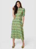 Closet London Print Tie Back Midi Dress, Green/Multi