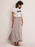 Mint Velvet Crinkle Maxi Skirt, Grey