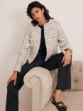 Mint Velvet Textured Boucle Jacket, Ivory