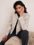 Mint Velvet Textured Boucle Jacket, Ivory