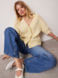 Mint Velvet Wool Alpaca Blend Short Sleeve Cardigan, Yellow