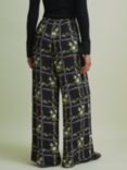 FLORERE Trellis Print Trousers, Black/Multi