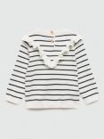 Mango Kids' Pepi Stripe Jumper, Natural White