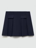 Mango Kids' Camille Pleated Mini Skirt, Navy