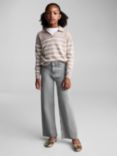 Mango Kids' Seamless Wide Leg Jeans, Open Grey