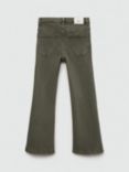 Mango Hem Slit Flared Jeans, Khaki