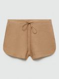 Mango Widy Linen Shorts, Beige