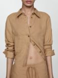 Mango Widy Linen Shirt, Beige