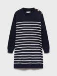 Mango Kids' Amelie Stripe Jumper Dress, Navy