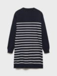 Mango Kids' Amelie Stripe Jumper Dress, Navy