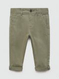 Mango Kids' Straight Chino Trousers, Beige Khaki