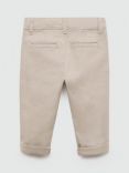 Mango Kids' Cotton Straight Chino Trousers, Natural White