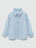 Mango Kids' Joan Cotton Denim Shirt, Open Blue