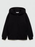 Mango Kids' Francia Cotton Hoodie, Black