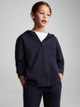 Mango Kids' Francia Zip Hoodie, Navy