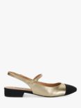 Dune Hayes Leather Round Slingback Shoes, Gold