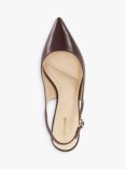 Dune Compelled Leather Pointed Slingback Courts, Burgundy