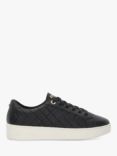 Dune Egent Quilted Leather Flatform Trainers, Black