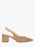 Dune Compelled Leather Pointed Courts, Caramel