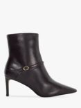 Dune Olene Stiletto Heel Pointed Toe Leather Ankle Boots