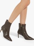 Dune Olene Stiletto Heel Pointed Toe Leather Ankle Boots