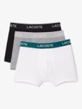 Lacoste Logo Band Trunks, Pack of 3, Multi