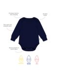 Muddy Puddles Kids' Thermal Baselayer Babygrow, Navy Blue