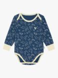 Muddy Puddles Kids' Thermal Baselayer Babygrow, Navy/Multi