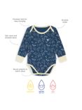 Muddy Puddles Kids' Thermal Baselayer Babygrow, Navy/Multi