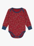 Muddy Puddles Kids' Thermal Baselayer Babygrow, Red/Multi