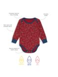 Muddy Puddles Kids' Thermal Baselayer Babygrow, Red/Multi