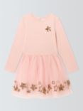 John Lewis Kids' Sequin Stars Tulle Dress, Pink