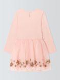 John Lewis Kids' Sequin Stars Tulle Dress, Pink