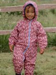 Muddy Puddles Kids' Waterproof EcoSplash Puddlesuit, Pink Bolt