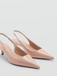 Mango Rockys Heeled Pointed Courts, Light Pink