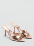 Mango Pepyv Heeled Open Toe Sandals, Gold