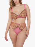 Playful Promises Spank Me Custom Embroidered Plunge Bra, Pink