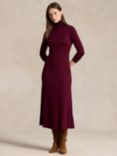 Polo Ralph Lauren Turtleneck Wool Blend Dress, Harvard Wine