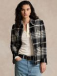 Polo Ralph Lauren Goleta Plaid Check Wool Jacket, Black/Cream