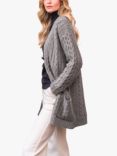 Celtic & Co. Wool Cable Boyfriend Cardigan, Taupe