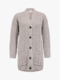 Celtic & Co. Wool Cable Boyfriend Cardigan, Taupe