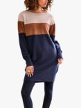 Celtic & Co. Slouch Colour Block Wool Jumper Dress, Rust/Multi