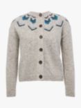 Celtic & Co. Donegal Wool Fair Isle Cardigan, Oatmeal Fleck