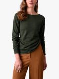 Celtic & Co. Fine Knit Merino Wool Jumper, Olive