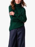 Celtic & Co. Geelong Wool Slouch Roll Neck Jumper, Pine